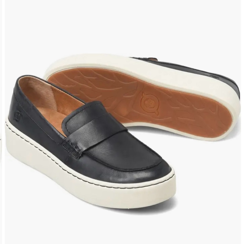 Women's Black Leather Loafers